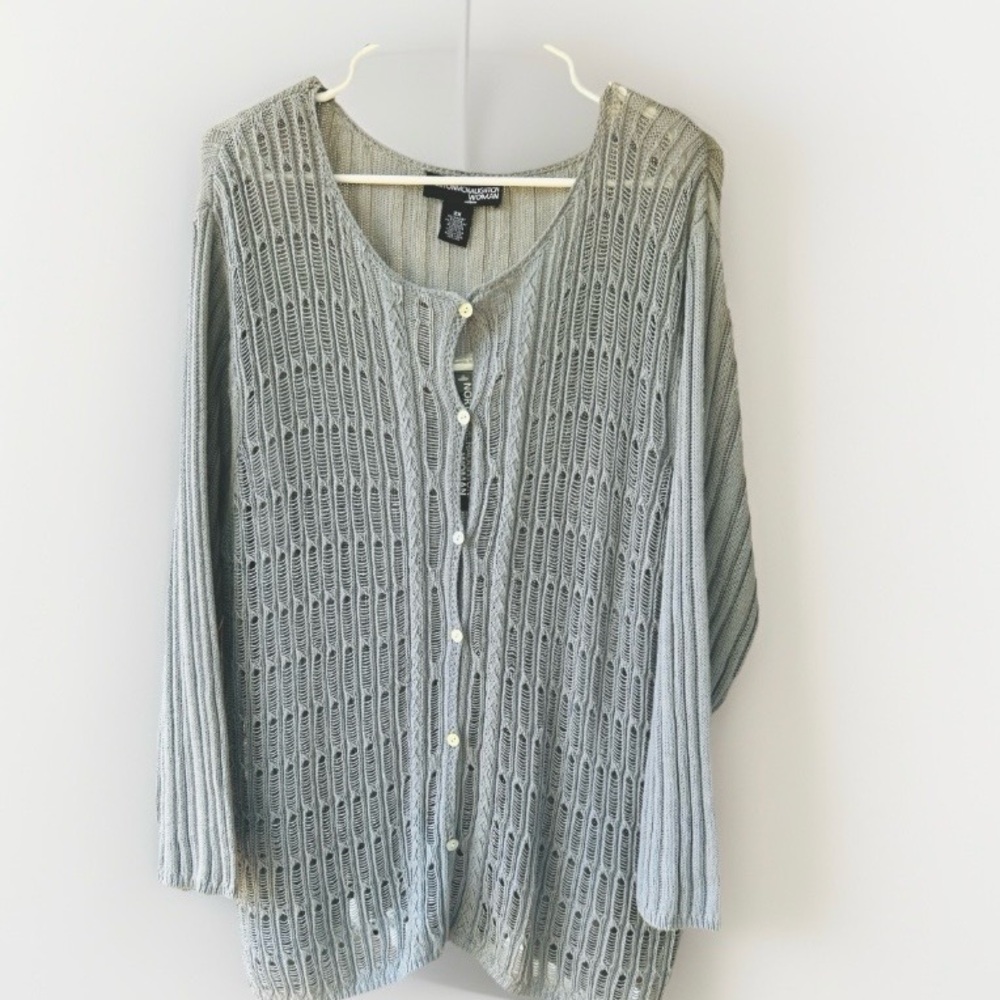 Norton McNaughton gray light weight knit cardigan in size 2X